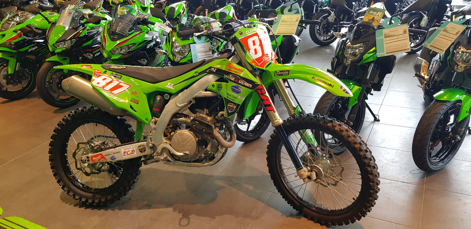 photo de KAWASAKI KX450F CROSS 450 occasion de couleur  en vente à Tregueux n°2